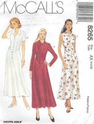 8265 DROP WAIST LONGER BUTTON BODICE DRESS PATTERN 4-8